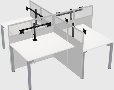 Quad office cubicles