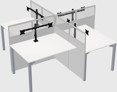 Quad office cubicles