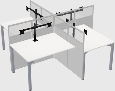 Quad office cubicles