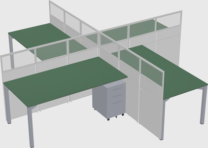 Quad office cubicles