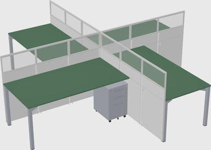 Quad office cubicles