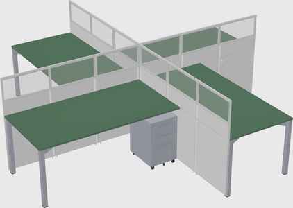 Quad office cubicles
