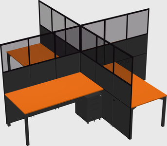 Quad office cubicles
