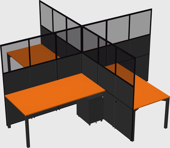 Quad office cubicles