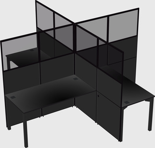 Quad office cubicles