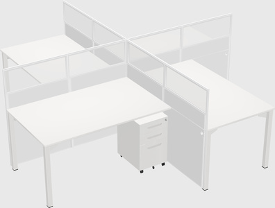 Quad office cubicles