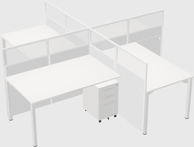 Quad office cubicles