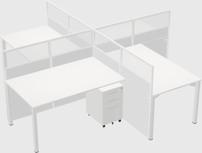 Quad office cubicles