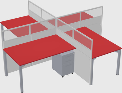 Quad office cubicles