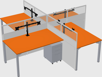 Quad office cubicles