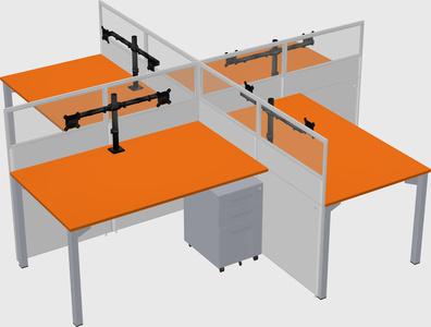 Quad office cubicles
