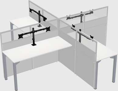 Quad office cubicles