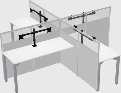 Quad office cubicles