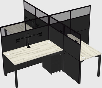 Bureaux à quatre cabines