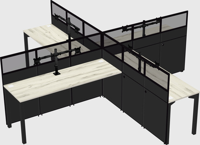Quad office cubicles