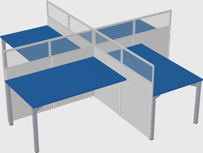 Quad office cubicles
