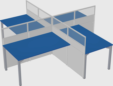 Quad office cubicles