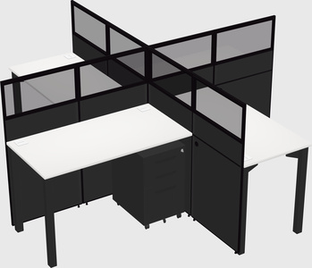 Quad office cubicles