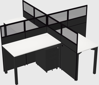 Quad office cubicles