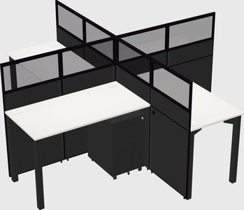 Quad office cubicles