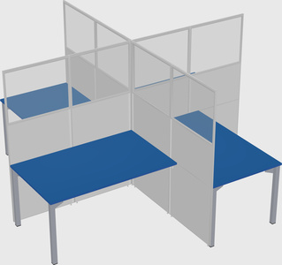 Quad office cubicles