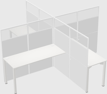 Bureaux à quatre cabines