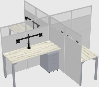 Quad office cubicles