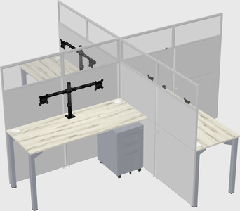 Quad office cubicles