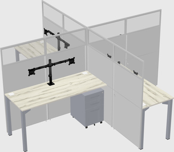 Quad office cubicles