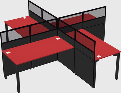 Quad office cubicles