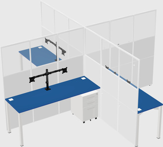Quad office cubicles