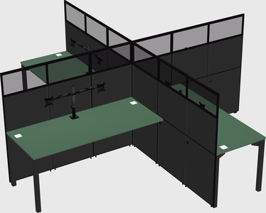 Quad office cubicles