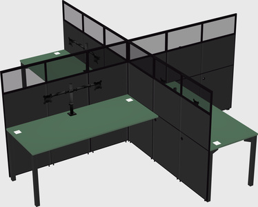 Quad office cubicles