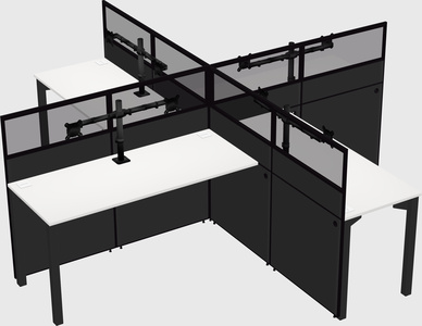 Quad office cubicles