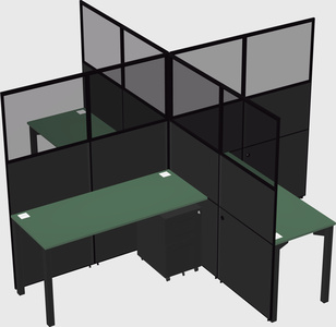 Quad office cubicles