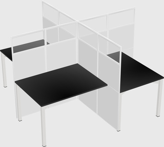 Quad office cubicles
