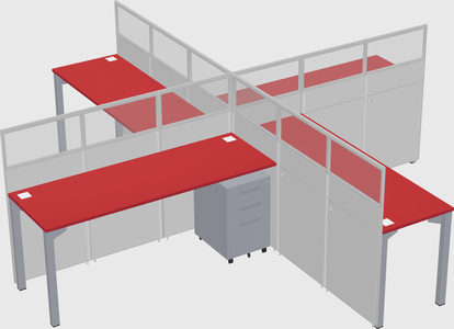 Quad office cubicles