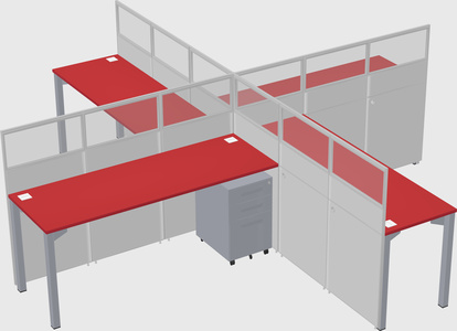 Quad office cubicles