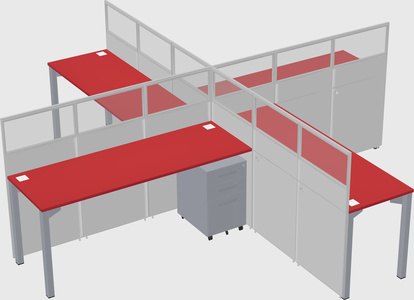 Quad office cubicles