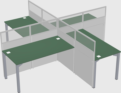 Quad office cubicles