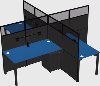 Quad office cubicles