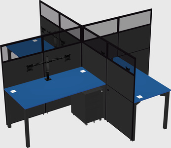 Quad office cubicles