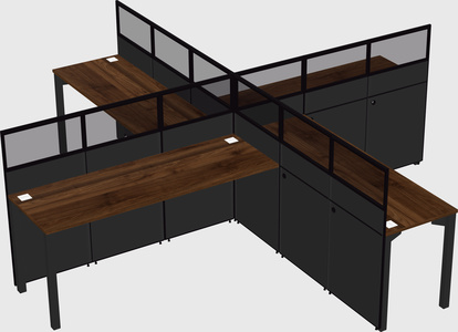 Quad office cubicles