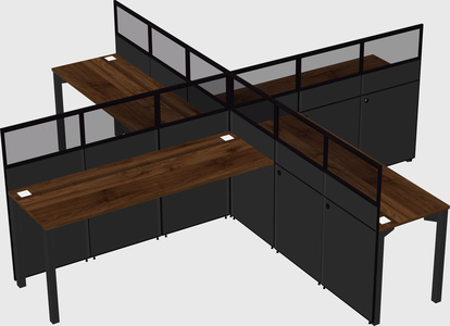 Quad office cubicles