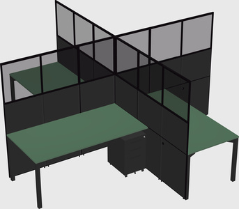 Quad office cubicles
