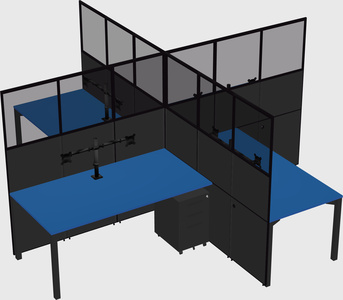Quad office cubicles