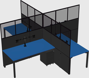 Quad office cubicles