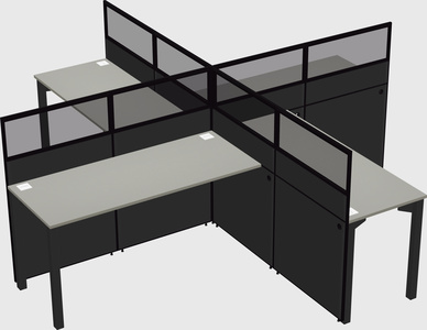 Quad office cubicles
