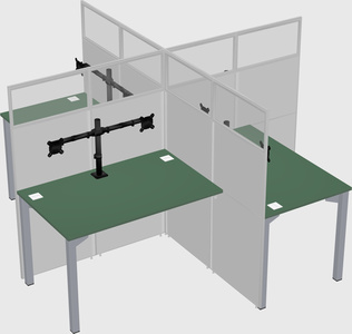 Quad office cubicles