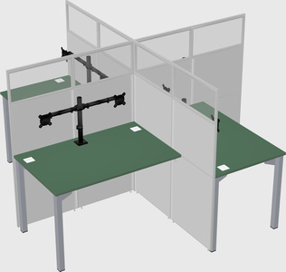 Quad office cubicles